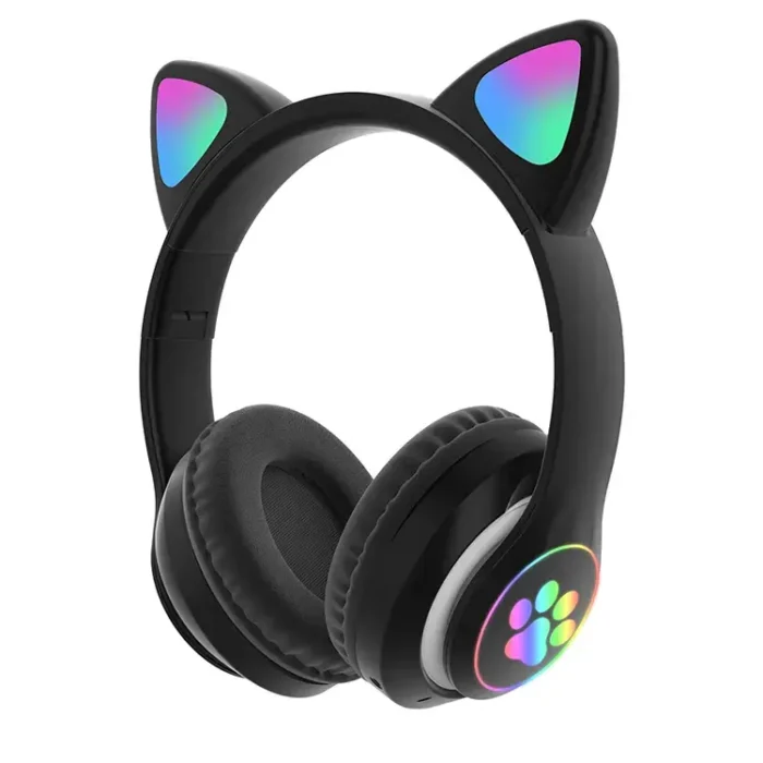 Head Cat Ear Children Headphone Kids Headset Cat Shaped Led Colour Changing Bt Wireless Headphone - Random Color (STN-28) - Image 4
