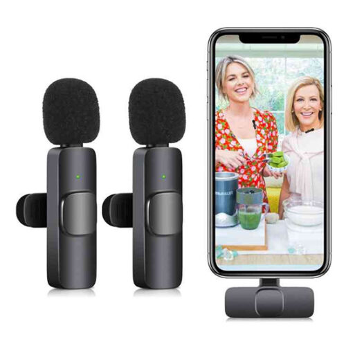 K9 Dual Microphone Mic Plug & Play Usb Type C & Ios Wireless Lavalier Microphone Auto Sync Noise Reduction No App Or Bluetooth Needed- Dual Mic - Image 6