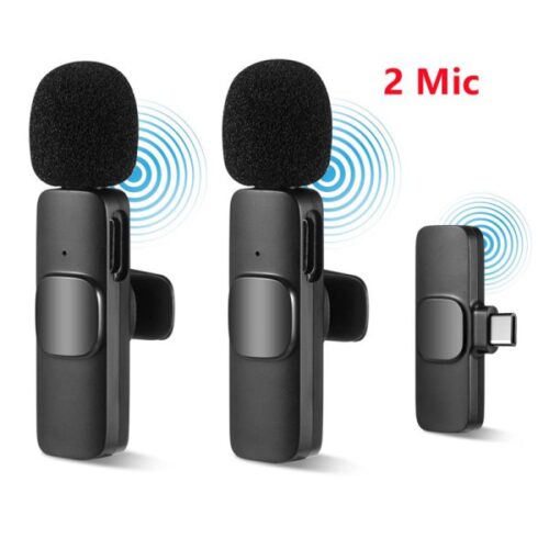 K9 Dual Microphone Mic Plug & Play Usb Type C & Ios Wireless Lavalier Microphone Auto Sync Noise Reduction No App Or Bluetooth Needed- Dual Mic - Image 3